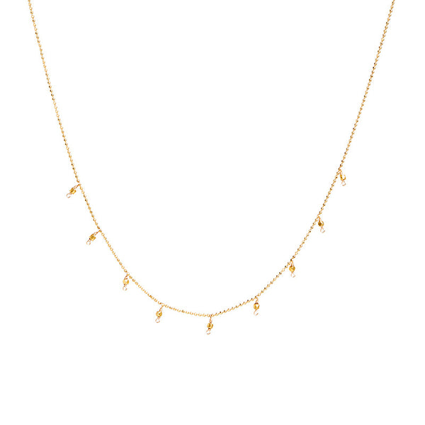 16” Diamond-Cut Gold Bead Necklace in 14k Yellow Gold