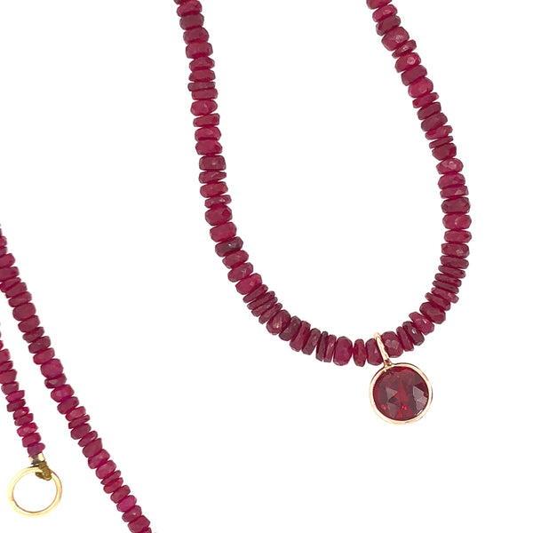 Ruby on Ruby Stoned Necklace One of a Kind