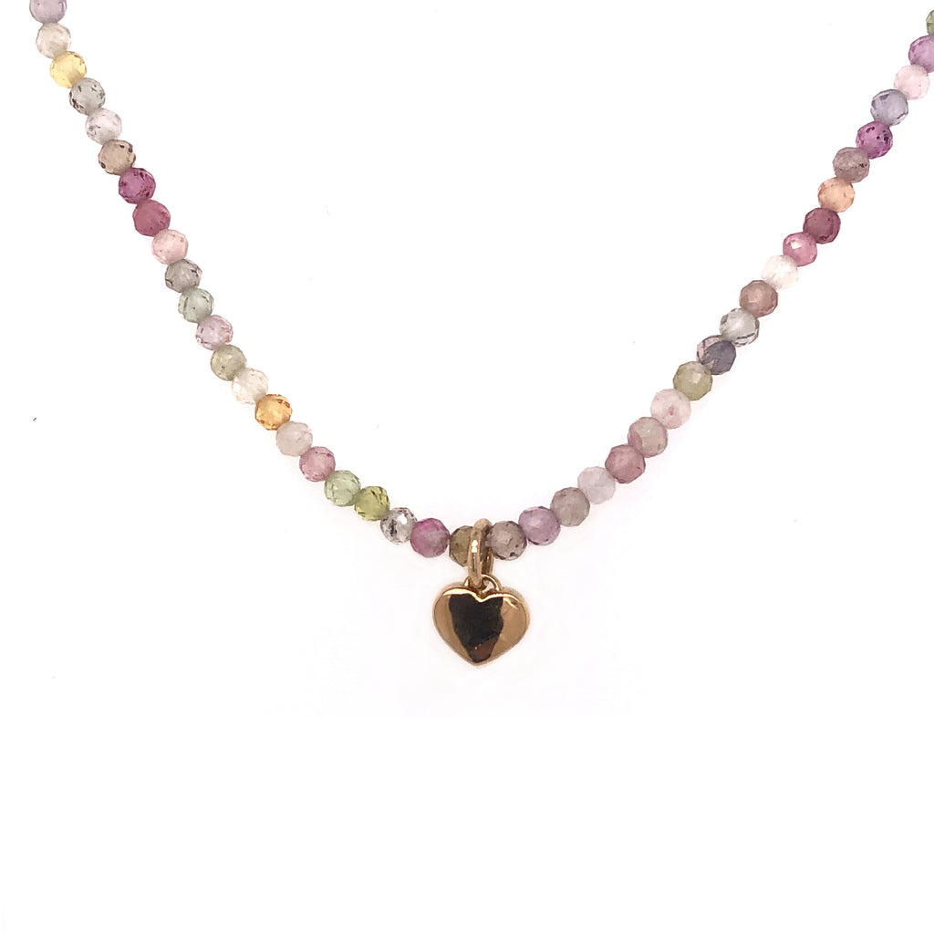 Mini Heart & Pastel Bead Necklace