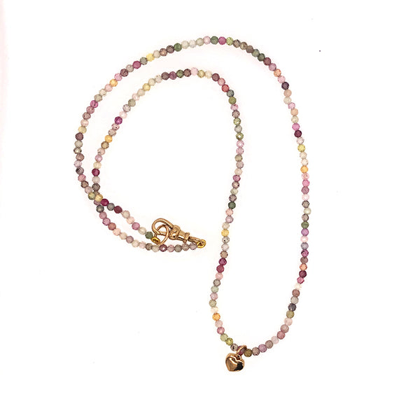 Mini Heart & Pastel Bead Necklace