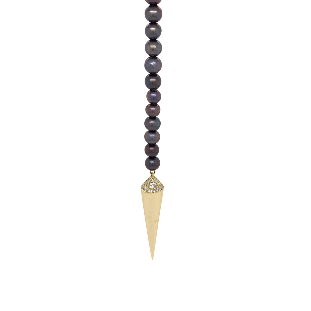 Tapered Dowel Pendant Black Pearl Y