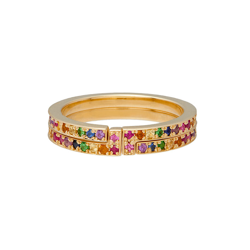 Rainbow Pave L Ring