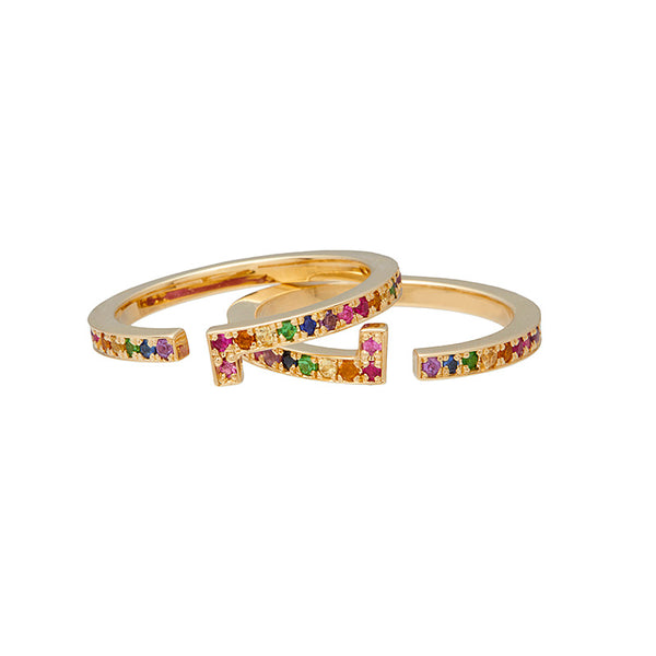 Rainbow Pave L Ring