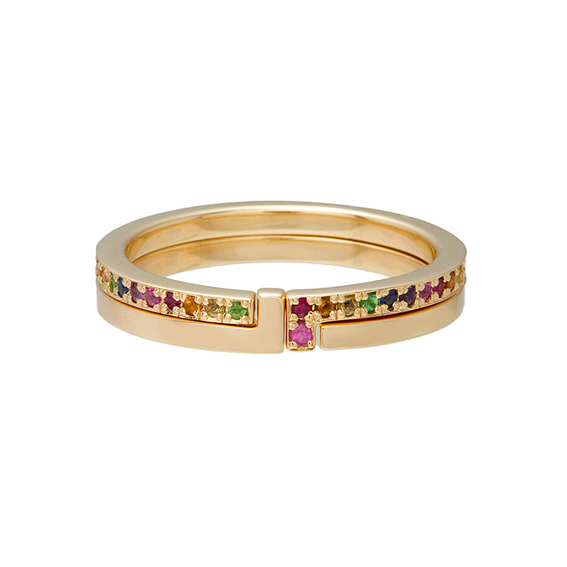 Rainbow Pave L Ring