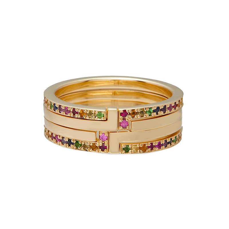 Rainbow Pave L Ring