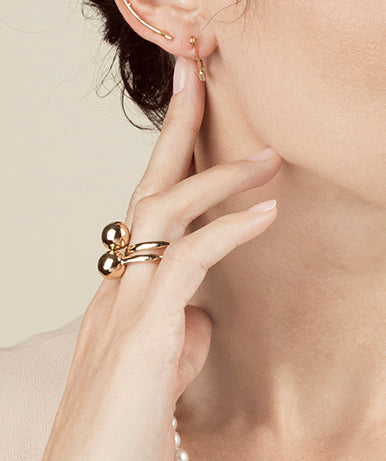 Double Wrap Sphere Ring