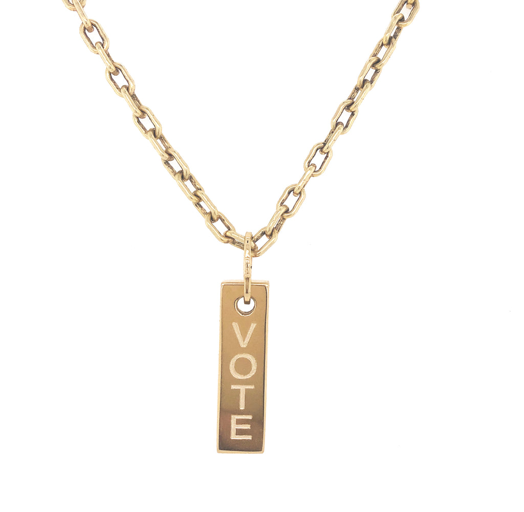 Customizable Gold Bar Pendant Necklace